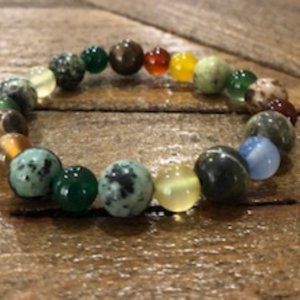 Multi Color Jasper Bead Bracelet